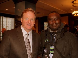 Davies Chirwa with NFL Commissioner-Roger Goodel